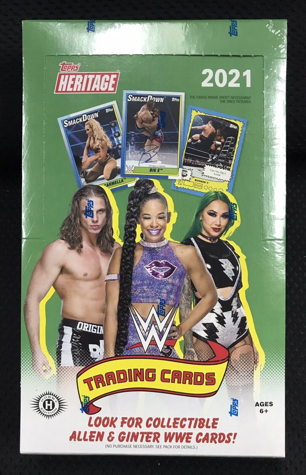 2021 Topps Heritage WWE Hobby Factory Sealed Box 24 Packs