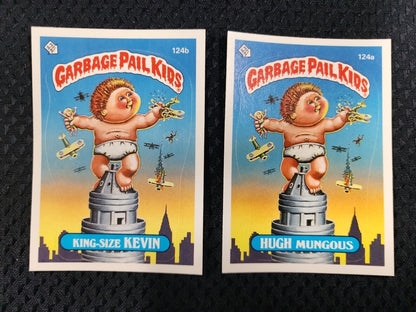 1986 Garbage Pail Kids OS3  #124A & B Hugh Mungous & King-Size Kevin