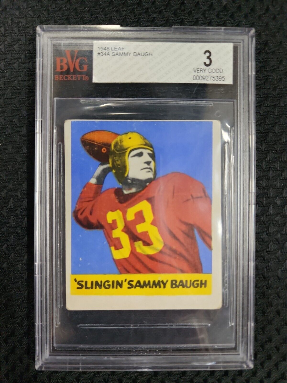 1949 Leaf #26 Sam "Slingin" Sammy Baugh BGS 3 VG HOF