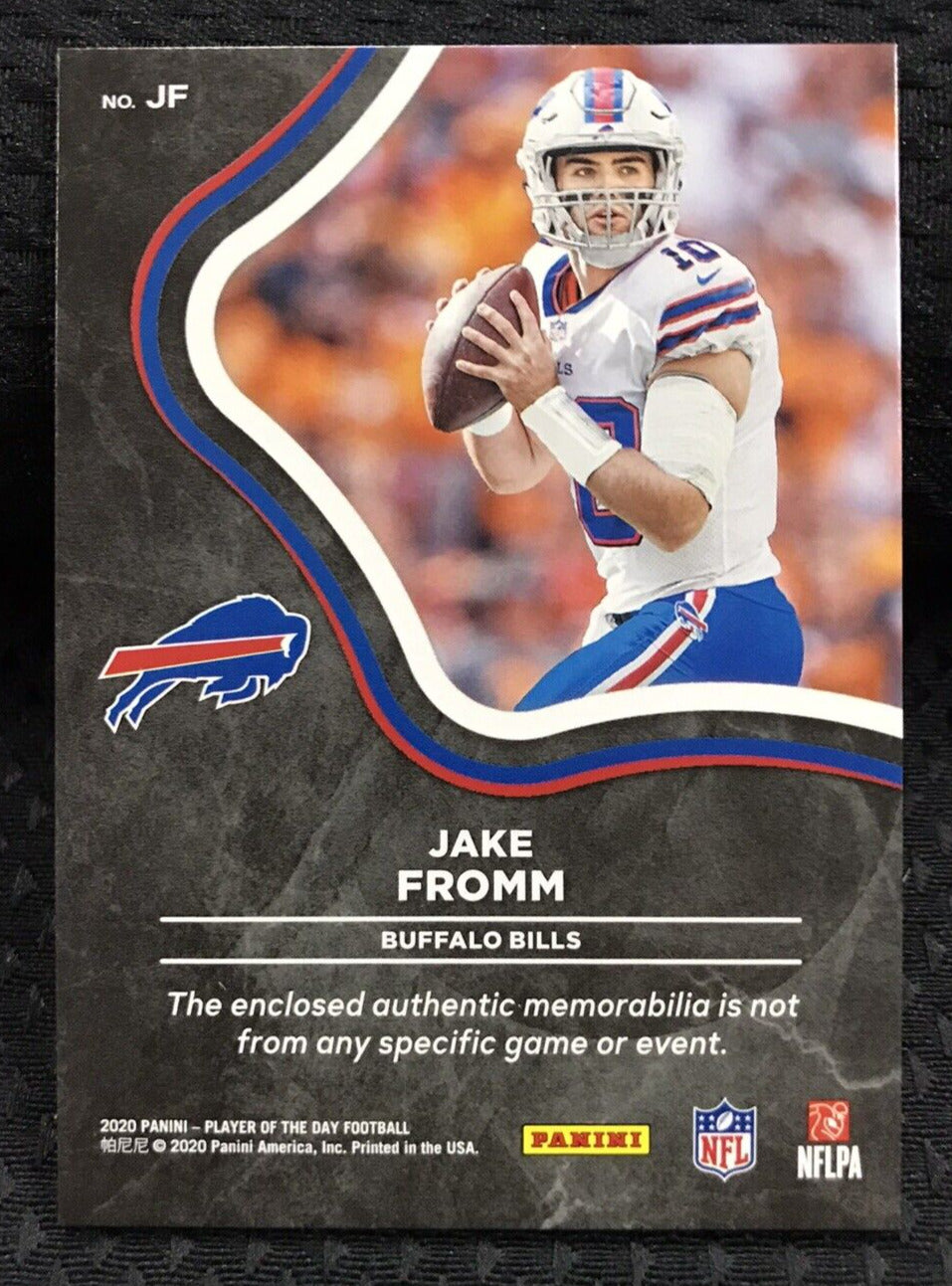 2020 Panini Player Of  The Day ROOKIE CARD Jersey Jake Fromm Rainbow /99 #JF
