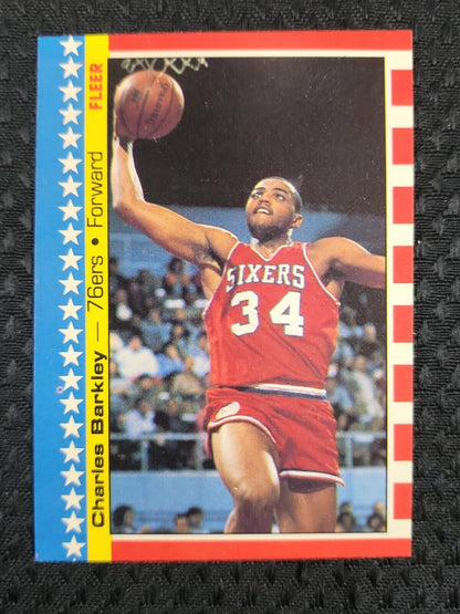 1987-88 Fleer Sticker Charles Barkley #6  76ERS Phoenix Suns Rockets Hof