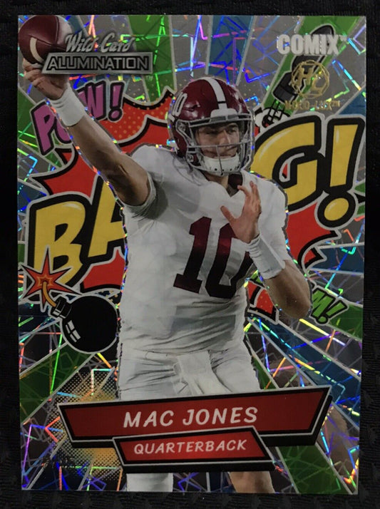 RARE!!  MAC JONES - 2021 WILD CARD ALUMINATION - COMIX HOLO-LUX #'d/15 - ROOKIE