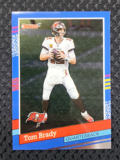 2021 Donruss Clearly Tom Brady '91 Throwback Insert Card No. 91-9 Buccaneers