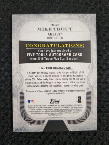 2015 Topps  Mike Trout Five Tool Phenom Auto /25  - Angels