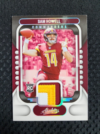 2022 Panini Absolute SAM HOWELL RC ARM-5 Patch #'D /25 - Commanders 3 COLOR