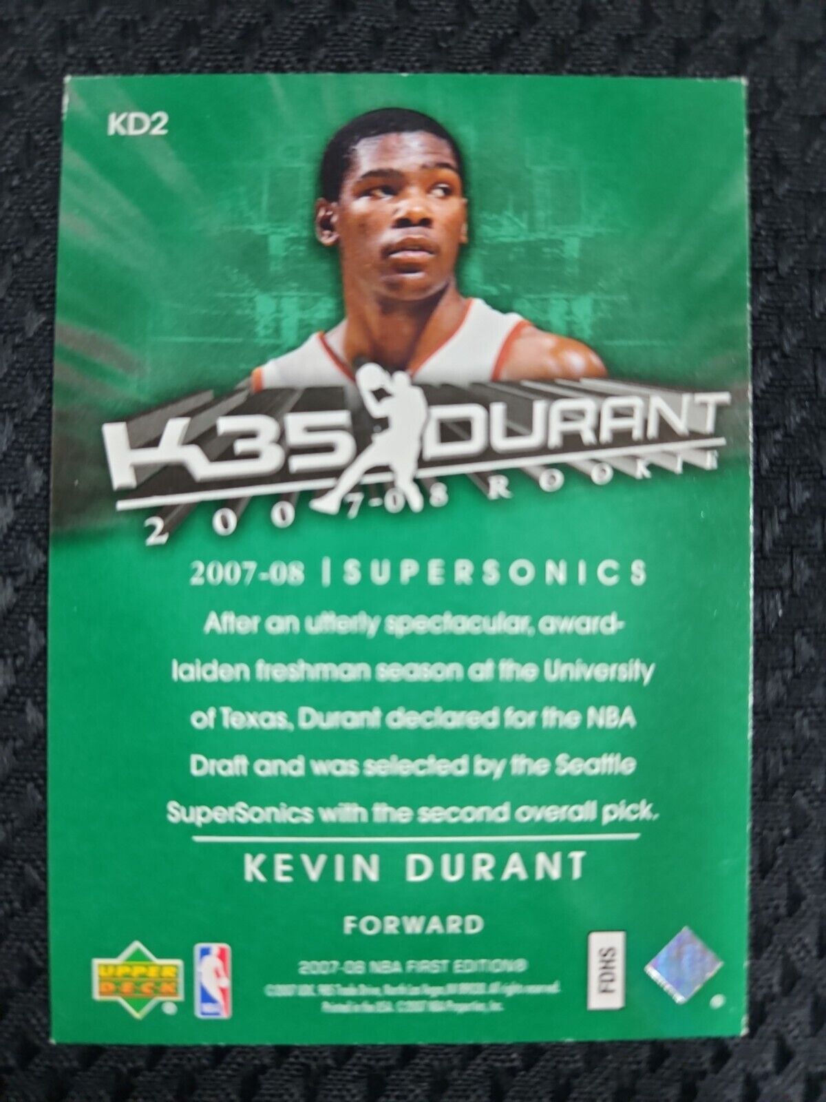 2007-08 Upper Deck First Edition Kevin Durant Rookie RC #KD2 Supersonics