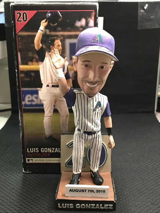 Luis Gonzalez Arizona Diamondbacks Jersey Retirement Bobblehead Autographed
